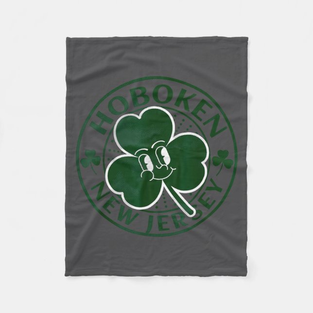 Cobertor De Velo Hoboken New Jersey Irish Shamrock Nj Retro Souveni (Frente)