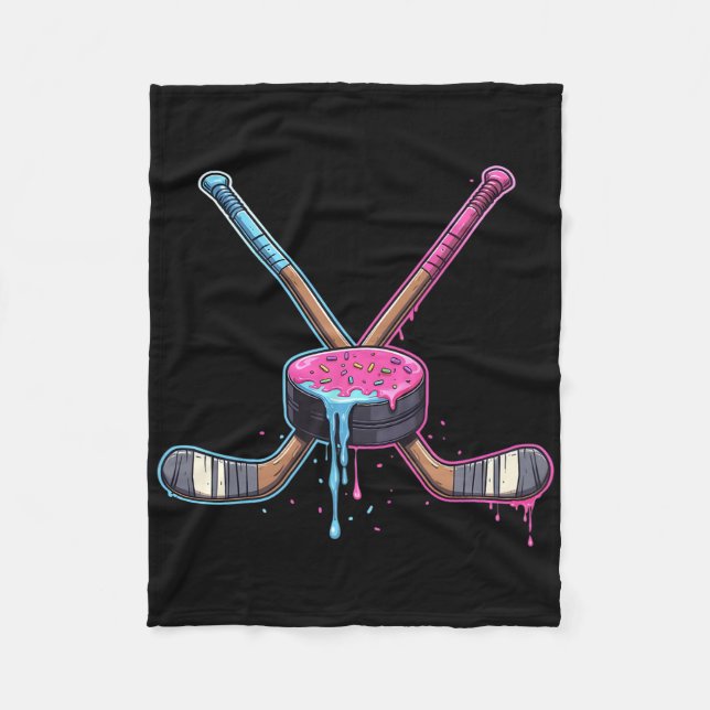 Cobertor De Velo Hockey Ice Cream Drip Boys Youth Kids Men Women Dr (Frente)