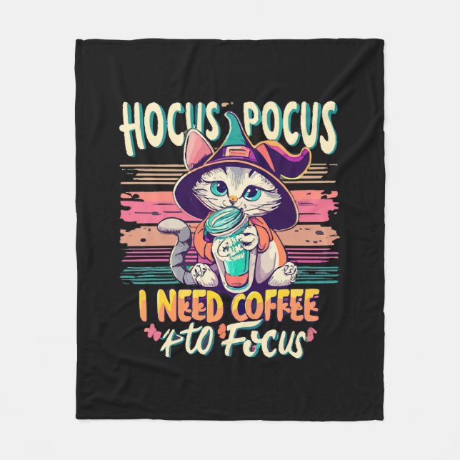 Cobertor De Velo Hocus Focus - Preciso de café para me concentrar (Frente)