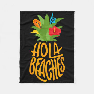 Cobertor De Velo Hola Beaches Pineapple Funny Beach Vacina Hola B