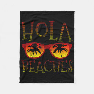 Cobertor De Velo Hola Beaches - Vintage Funny Summer Foliday Vacati