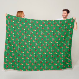 COBERTOR DE VELO HOLIDAY VERDE COM LINHAS DE NATAL