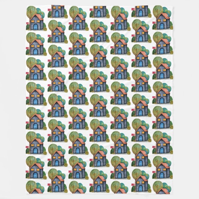 Cobertor De Velo Home Art Bonito De Aquarela (Frente)