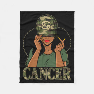 Cobertor De Velo Homem Câncer Garota Mulher Negra Com Camuflagem Af
