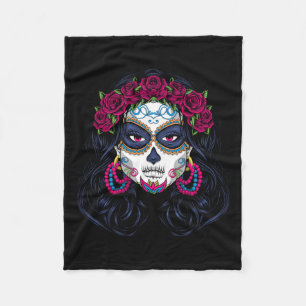 Cobertor De Velo Homem Caveira de Açúcar Senhora - La Calavera Catr