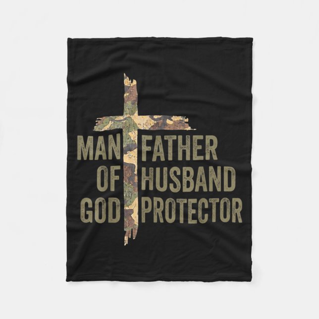Cobertor De Velo Homem De Deus Pai Marido Protetor Cristão (Frente)