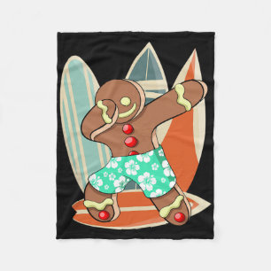 Cobertor De Velo Homem de Gengibre de Natal Dabbing Garoto de Praia