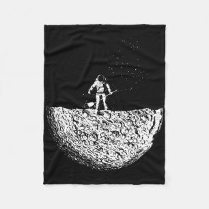 Cobertor De Velo Homem Na Lua Em Um Traje Espacial No Espaço