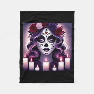 Cobertor De Velo Homens La Catrina Caveira Colorida Mexicana Dia De