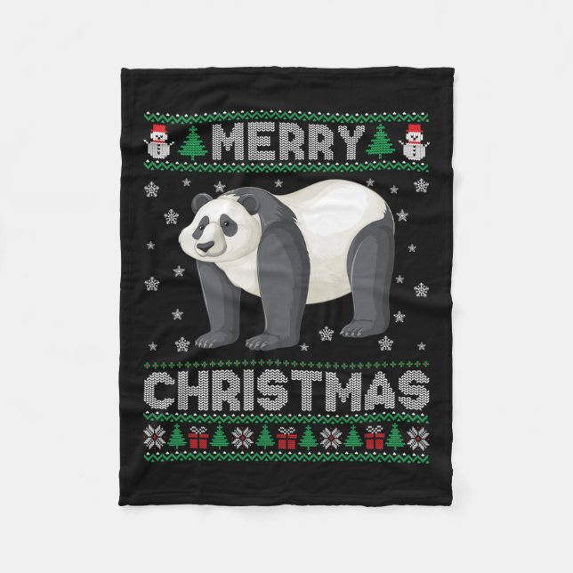 Cobertor De Velo Homens Panda Mulheres Crianças Suéter De Natal Fei (Frente)