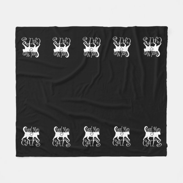 Cobertor De Velo Homens Reais Adoram Gatos Estilo Jazzy (Frente (Horizontal))