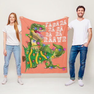 Cobertor De Velo Homens Rex Homens da Árvore de Natal Dinossauro Cr