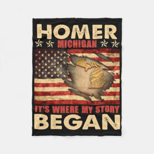 Cobertor De Velo Homer Michigan EUA Bandeira 4 De Julho