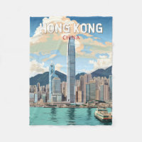 Hong Kong China Viagem Art Vintage