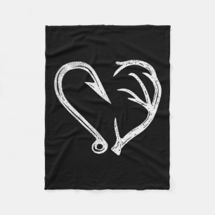 Cobertor De Velo Hook Antler Heart Love Pescar Peixes Caçadores Vea