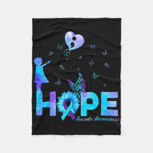 Cobertor De Velo Hope Butterfly Sunflower Prevention Awaren