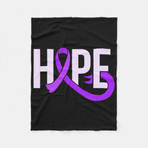 Cobertor De Velo Hope Ribbon Roxo Heimerheimer's Disease Awarenes
