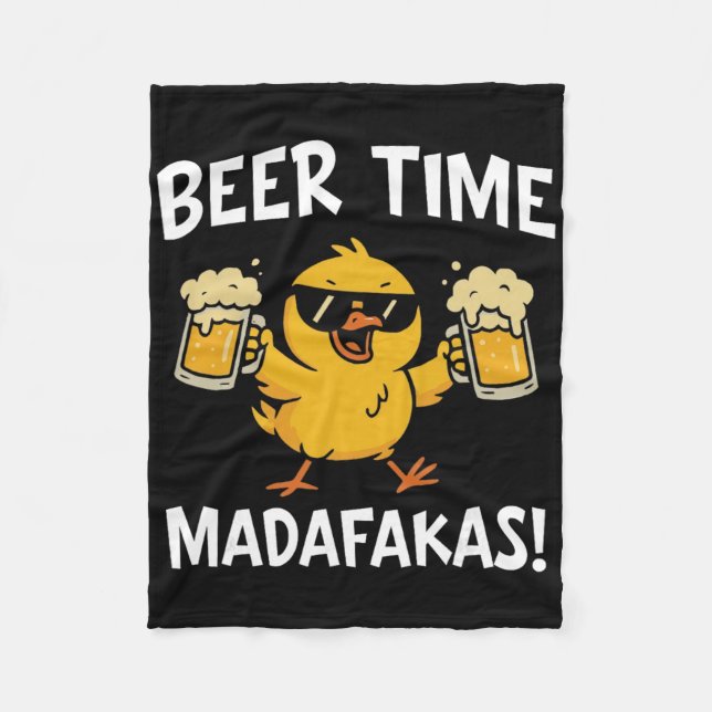 Cobertor De Velo Hora da Cerveja Madafakas Meme Divertido Pato Com  (Frente)