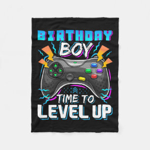 Cobertor De Velo Hora do Menino Subir de Level Video Game Aniversár