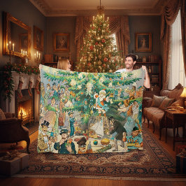 Cobertor De Velo Horário de Natal Antigo