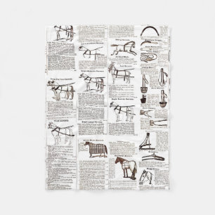 Cobertor De Velo Horse Antique Advertising Newpaper Art