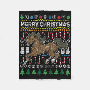 Cobertor De Velo Horse Ugly Christmas Sweater Série