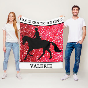 Cobertor De Velo Horseback Andando Amor Corações Vermelhos Folheto