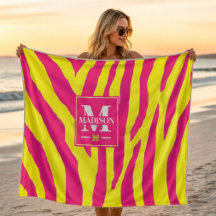 Hot Pink Neon Yellow Zebra Stripe Bold Y2K 