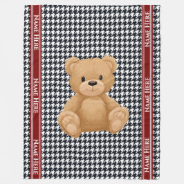 Cobertor De Velo Houndstooth Bear Home