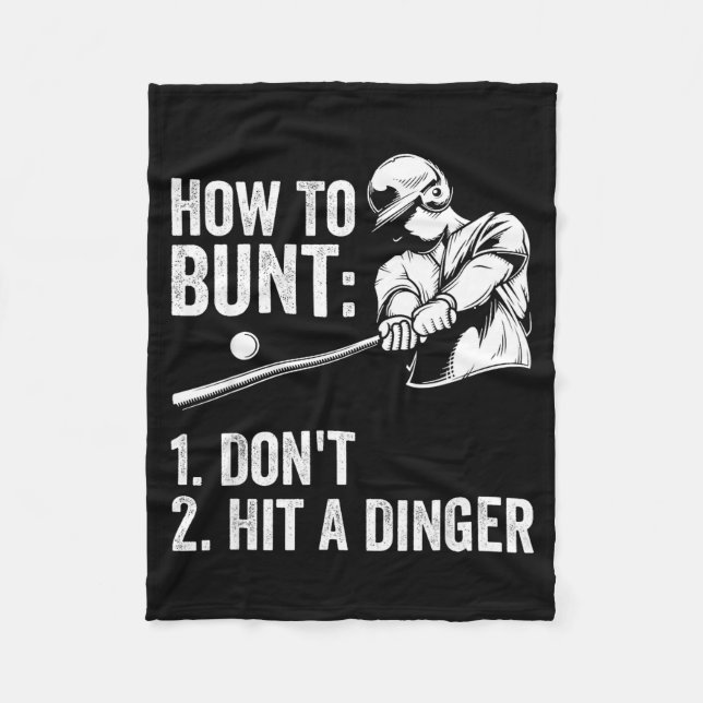 Cobertor De Velo How To Bunt Don't Hit A Dinger Funny Baseball Play (Frente)