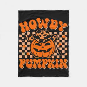 Cobertor De Velo Howdy Pumpkin Groovy no Halloween Ocidental Rod