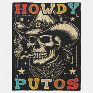 Cobertor De Velo Howdy Putos Funny Skull Retro Vintage