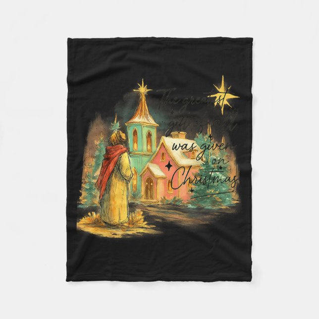 Cobertor De Velo Hugvyn Greatest Gift Of All Religious Christmas Na (Frente)