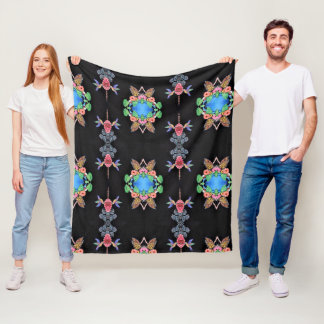 Cobertor De Velo Hummingbirds and Butterflies Fleece Blanket