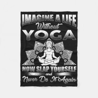 Cobertor De Velo Humor de Yoga Não Posso Imaginar a Vida Sem Ele Re