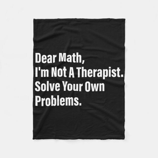 Cobertor De Velo Humor Matemático Querida Matemática Não Sou Terape (Frente)