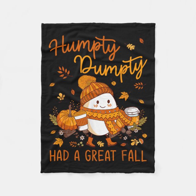 Cobertor De Velo Humpty Dumpty Had A Great Fall Thanksgiving Autumn (Frente)