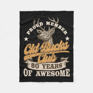 Cobertor De Velo Hunter 80 Birthday Old Bucks Club 80 Anos De Aw