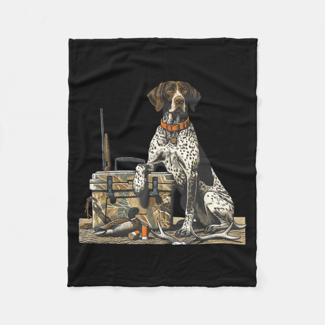 Cobertor De Velo Hunting Dog Inter Bird Dog Duck Hunter Camo Retrie (Frente)