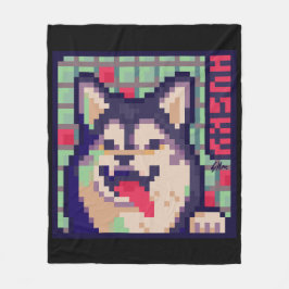 Cobertor De Velo Husky Pixel Art, Pixelart