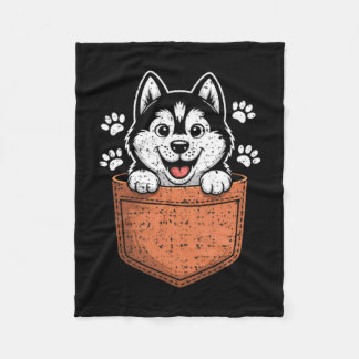 Cobertor De Velo Husky Siberiano no Seu Bolso