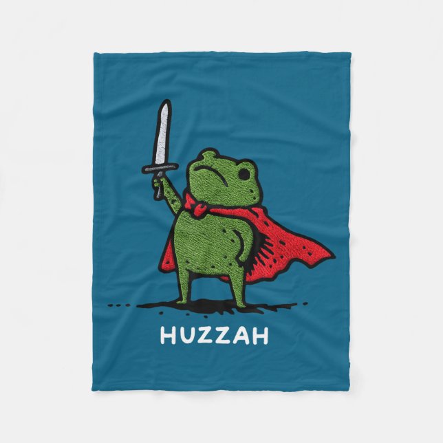 Cobertor De Velo Huzzah Frog Knight Funny Sword Meme Quote  (Frente)