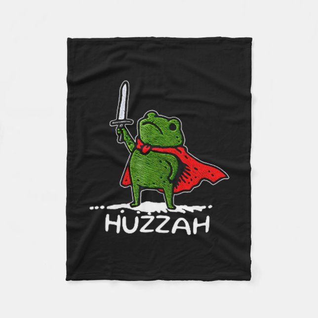 Cobertor De Velo Huzzah Frog Knight Funny Sword Meme Quote  (Frente)