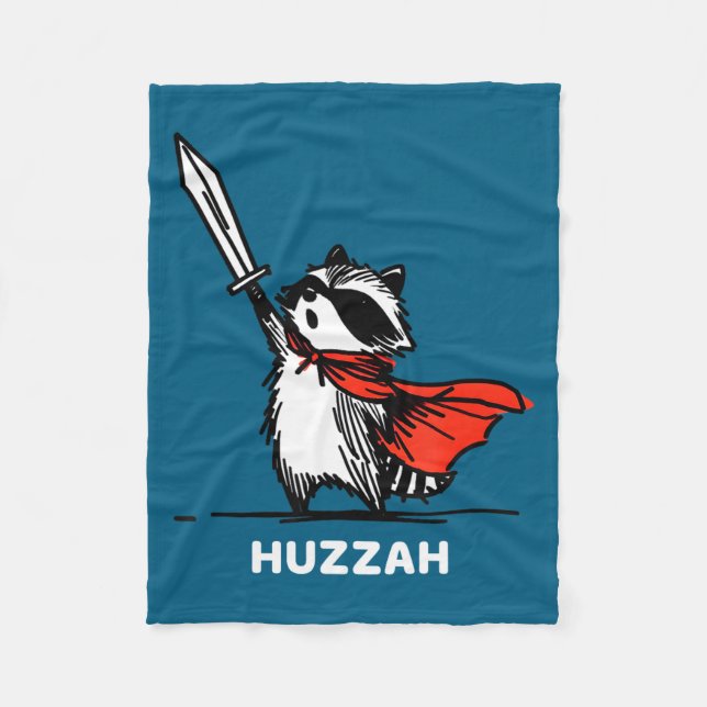 Cobertor De Velo Huzzah Raccoon Knight Funny Sword Meme Quote  (Frente)