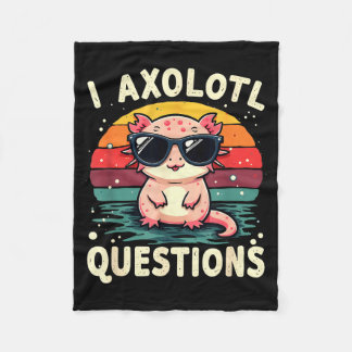 Cobertor De Velo I Axolotl Questions Cute Funny Retro Sunset Design
