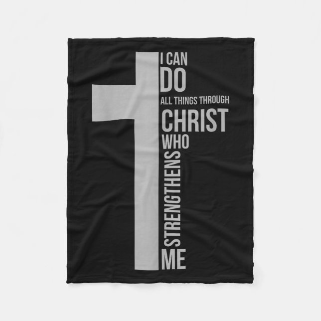 Cobertor De Velo I Can Do All Things Through Christ Who Strengthens (Frente)