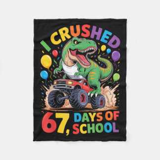 Cobertor De Velo I Crushed 67 Days Of School Monster Truck Dinosaur