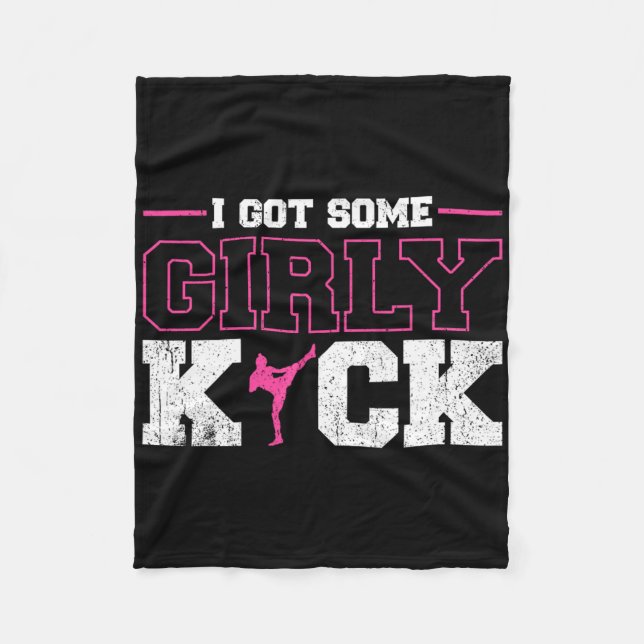 Cobertor De Velo I Got Some Girly Kick Kickboxing  (Frente)