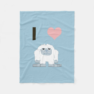 Cobertor De Velo I Heart Yeti Cute Cartoon Snow Monster