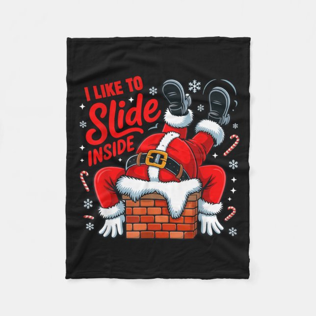 Cobertor De Velo I Like To Slide Inside Funny Santa Couple Matching (Frente)